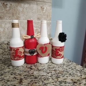 Custom hand painted decorative bottles